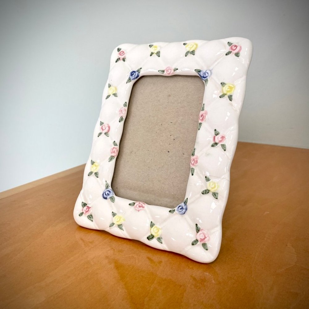 Floral Ceramic Photo Frame for 3-1/2 x 5 photo